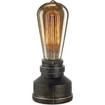 Vintage amerikansk bystil skrivbordslampa Kreativ bordslampa järn stål vattenrör bordsnattlampor, sängbord lampor, industriell steampunk retro B