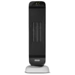 De'Longhi Radiateur soufflant en céramique tour avec 2 niveaux de puissance, télécommande, minuterie 24 h, fonction éco, thermostat