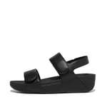 Fitflop Women's LULU Adjustable Leather Back-Strap Sandals Flat, Black, 7 UK