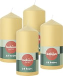 Bolsius Lot de 4 bougies pilier - Beige - 12 x 6 cm - Bougies décoratives - Longue durée de combustion de 33 heures - Sans parfum - Cire végétalienne 5% naturelle - Sans huile de palme