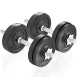 Yes4All D1IB Cast Iron Adjustable Dumbbell Weight Set, 27 KG with 2 Handles