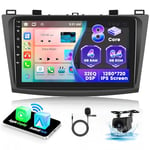 [4+64GB/8-Core] Hikity Android Autoradio pour Mazda 3 2009-2013 avec Wireless Carplay Android Auto, 9'' Écran Tactile Radio Voiture Bluetooth avec GPS DSP RDS Caméra de Recul