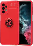 Compatible Avec Oppo Reno 10 Pro Plus 5g Coque, 360 Degres Protection Bumper + Verre Trempé, Coque Avec Anneau Support Cover Skin Cases Housse Etui Protector-Rouge