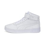 Puma Women Carina 2.0 Mid Sneakers, Puma White-Puma White-Puma Silver, 5 UK