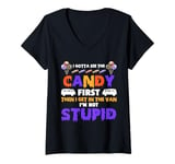 Womens I Gotta See The Candy First Then I Get In The Van Humor V-Neck T-Shirt