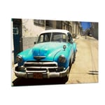 Impression sur Verre 120x80cm Tableaux Image Photo Voiture classique cuba havane