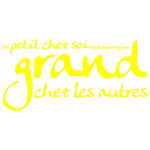 StickHappy SPMA0003-jaune-150x75 Stickers citation un petit chez soi Jaune 150 x 75 x 0,1 cm