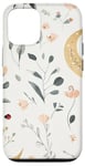 iPhone 12/12 Pro Whimsical Boho Watercolor Wildflowers Moon Insects Design Case