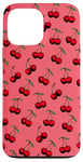 Coque pour iPhone 13 Pro Max Motif rouge cerise mignon