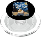 Cochon d'Inde Nuit étoilée – Peinture drôle Van Gogh Cochon d'Inde PopSockets PopGrip pour MagSafe