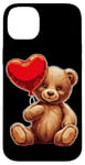 Coque pour iPhone 14 Plus Ours en peluche coeur amour joyeux Saint-Valentin