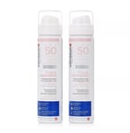 2 x Ultrasun Face Sun Protection 50spf UV Face and Scalp Mist 75ml