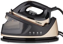 Tower Ceraglide Steam Generator Iron, 2700W, Fast Heat, 1.2L, Steam Shot, Gold