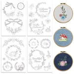 peacoblue Fall Water Soluble Embroidery Patterns for Beginners 4 Sheets Hello Autumn with 33pcs Patterns, Wash Away Stick and Stitch Dissolvable Embroidery Paper for Hand Sewing Lovers Women Adult