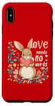 iPhone XS Max Love Needs No Words Bunny - Cute Animal Heart Design Case