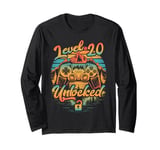 Level 20 Unlocked 20th Twenty Gamer Gaming Birthday Mountain Long Sleeve T-Shirt