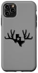 Coque pour iPhone 11 Pro Max Texas Buck Texas Flag Huge Buck Rack Black Texas Flag