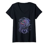 Womens Cute Cat kitten Jelly Fish in the Sea Retro Design V-Neck T-Shirt