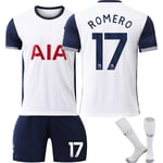 2425 Tottenham Hotspur Hemtröja Kortärmad Fotbollströja - Set - Nr 7 Son Heung-min 17 Romero 17 + Strumpor XXL(185-190cm)