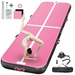 FBSPORT Tapis D'Entraînement 20cm Hauteur Tapis de Gymnastique Gonflable Air Tumbling Track 3M Tapis de Gym Gonflable Tumbling Tapis Gymnastique Air Floor Mat pour Gymnaste Tumbling Yoga avec Pompe