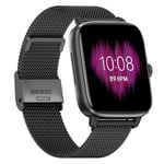 Smartwatch DT102 - Vattentät, Bluetooth-samtal, Sportlägen iOS / Android metallrem Svart