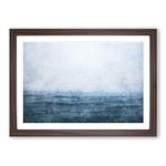 Big Box Art Ocean Rain in Cambodia Painting Framed Wall Art Picture Print Ready to Hang, Walnut A2 (62 x 45 cm)