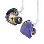 EZ EAR in Ear Monitor CCZ BC04 DD & BA Dynamic Driver Rich Détails Wired HiFiEarphone IEM Deep Bass avec Un câble détachable à 2 Broches pour Le téléphone PC Music Gaming (Violet,sans Micro)