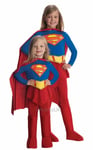 Girls Deluxe Supergirl Superman Superhero Kids Film Fancy Dress Costume Outfit