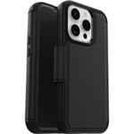 OtterBox Strada Coque pour iPhone 15 Pro pour MagSafe, Antichoc, Anti-Chute, Cuir de qualité, 2 Porte-Cartes, supporte 3 x Plus de Chutes Que la Norme Militaire, Noir, Livré sans Emballage