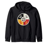 Medicine Wheel Native American spiritual animals MMIW Zip Hoodie