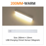 Warm Light 20CM indoor lighting Bande Lumineuse LED Sans Fil avec Capteur de Mouvement, Rechargeable par USB, Luminaire Décoratif d'Nik, Idéal pour une Armoire, une Cuisine ou une Chambre à Coucher, 10/20/30/50cm ""Nipseyteko