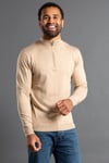 French Connection Mens Camel 1/2 Zip Knitted Jumper - Size 2XL