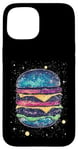 Coque pour iPhone 15 Galaxy Burger Art Design pour les amateurs d'espace et de nourriture