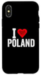 iPhone X/XS Funny Design Retro I Love Poland with a Red Heart Case