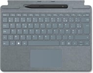 Microsoft Surface clavier Signature Keyboard + Stylet Surface Slim Pen 2, Bleu glacier, compatible Surface Pro 8, Pro 9 et Pro X (Clavier AZERTY)