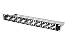 Digitus Panneau de Brassage (Patch Panel) modulaire - 48 Ports 1U - Rack 19" - pour modules Keystone RJ45 - blindé - Noir