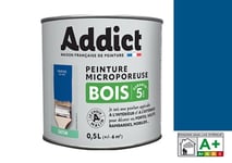 Peinture spéciale bois glycéro Bleu marine satin 0.5L ral 5010 ADDICT microporeu