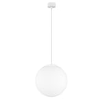 Sotto Luce Tsuki lampe suspension boule à 1 lumière - verre opale mat/blanc - câble textile blanc de 1,5 m - rosace de plafond blanche - 1 x E27 - ø 30 cm