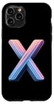 Coque pour iPhone 11 Pro Lettre initiale du nom de l'alphabet X dans un style artistique pastel