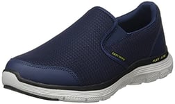 Skechers Men's Flex Advantage 4.0 Tuscan Sneaker, Navy Mesh Pu Lime Trim, 9.5 UK