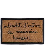 Laroom Paillasson Motif Interdit D'Entrer De Mauvaise Humeurnatural Coir & PVC, Marron, 40 x 70 x 1,8 cm