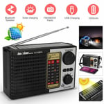 Solar Kannettava FM/AM SW Radio Digitaalinen Bluetooth-kaiutin MP3-soitin Ladattava