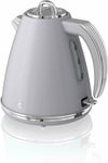 Swan 1.5 Litre Retro Cordless Jug 3kw Kettle Grey SK19020GRN