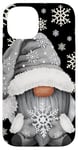 Coque pour iPhone 14 Cool Grey Goth Gnome With Cute Snowflake Pattern For Winter