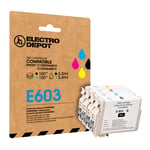 Cartouche D'encre Electro Depot Compatible Epson E603 Pack Noir Et Couleurs(etoile De Mer)