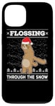 iPhone 13 Flossing Through The Snow Sloth Ugly Christmas Sweater Floss Case