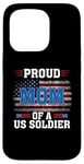 Coque pour iPhone 15 Pro Veteran American USA Flag Patriot Proud Mom Of A US Soldier