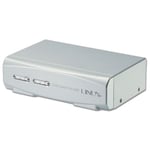 Lindy Commutateur KVM Pro USB 2.0 Audio DVI 2 Ports - avec câbles de connexions, pour Mac et PC