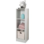 roba Étagère Enfant en Bois Maren 2 - Colonne à 3 Cases pour Commode à Langer - Gris Clair / Chêne Blanchi