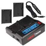 HEDBOX RP-DC50 / DBPU - Chargeur de Batterie Double LCD pour Batterie Sony BP-U30, U60, U90 et Hedbox HED-BP75D, HED-BP95D